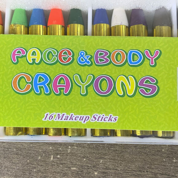Face and Body Crayons 16 Colors Paint Sticks Washable Non Toxic Costume Makeup - Picture 10 of 12